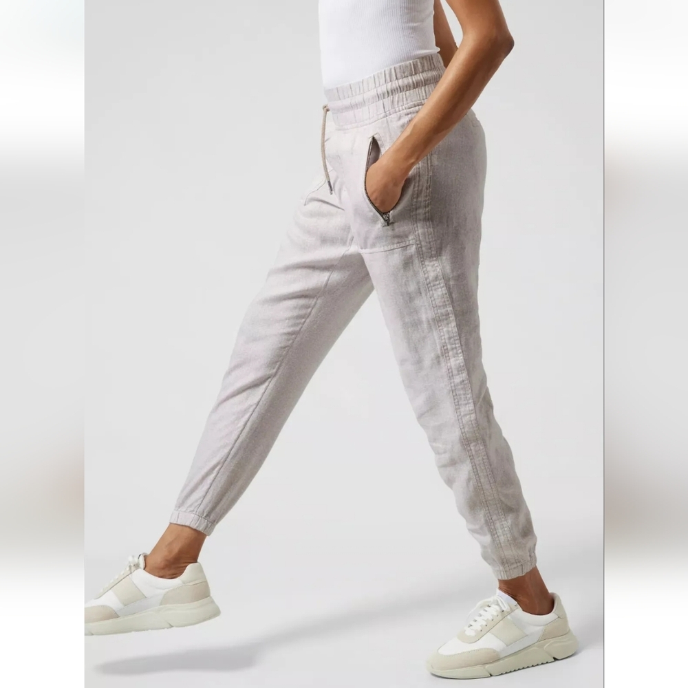 Athleta Cheetah Cabo Linen Jogger Travel Lifestyle Pant - Picture 2 of 10
